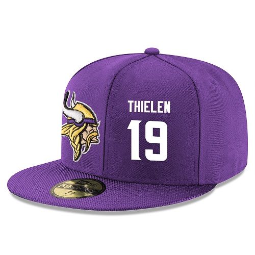 NFL Minnesota Vikings #19 Adam Thielen Stitched Snapback Adjustable Player Hat - Purple/White